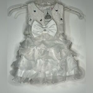 Ai Meng Baby Sleeveless Tiered Ruffle White Toddler Dress US 12-18 Months